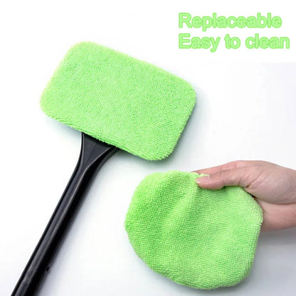 Ultimate Car Window Cleaner Brush Kit with Long Handle - Windshield & Interior Auto Glass Cleaning Tool