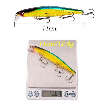 1Pcs Floating Wobbler Laser Fishing Lure - 11mm 12g Crankbait Artificial Hard Bait for Bass Fishing