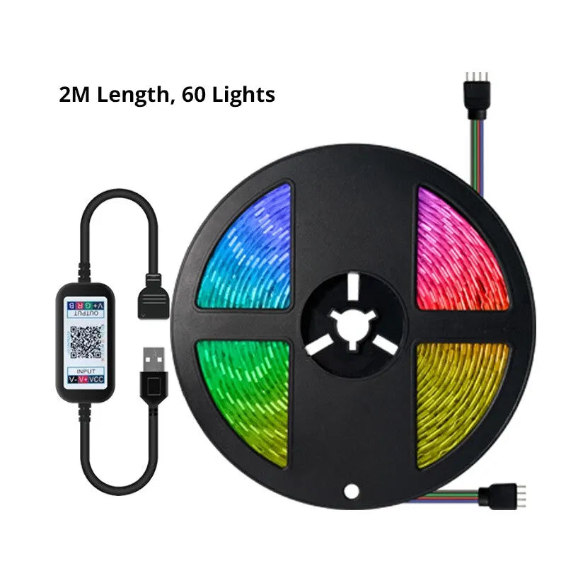 Background Atmosphere Light Strips 5050 RGB Color Bluetooth 5V Light Set for TV, Bedside, and Bar