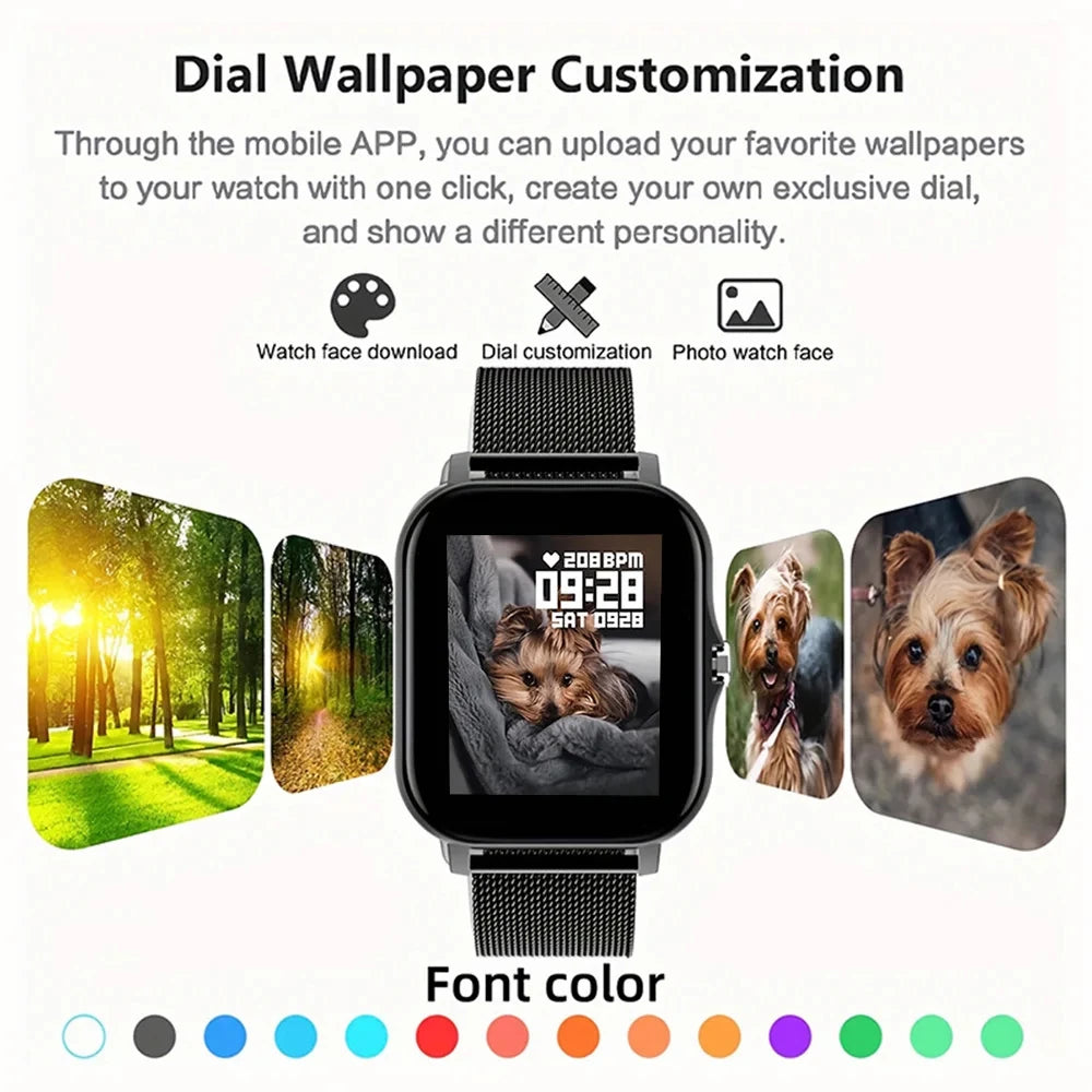 Smart Watch Full Touch Screen Sport Fitness Watches BT Call Digital Smartwatch Wristwatch 2024 New