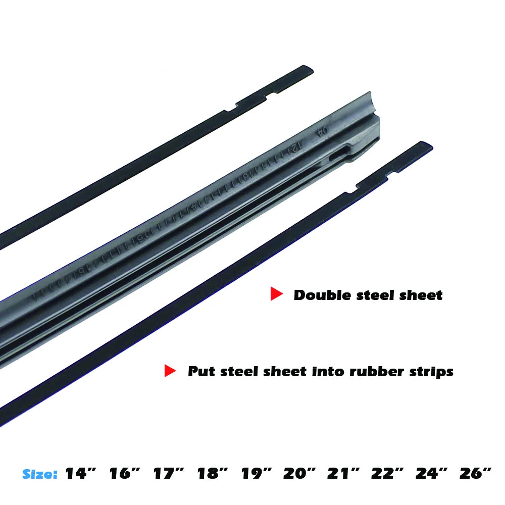 Car Wiper Blade Elastic Band Windscreen Vehicle Insert Rubber Strip Refill (8mm) - Available in Sizes 14"-28"