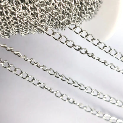 No Fade 2Meters Stainless Steel Chains for Jewelry Making DIY Necklace Bracelet Accessories Gold Chain Lips Beads Beaded Chain