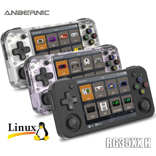 ANBERNIC RG35XX H Hand-held Console - Retro Game Player with 3.5-inch IPS Screen, 5000+ Games