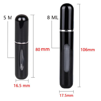 8/5ml Portable Perfume Atomizer - Mini Refillable Aluminum Spray Bottle for Cosmetics and Travel