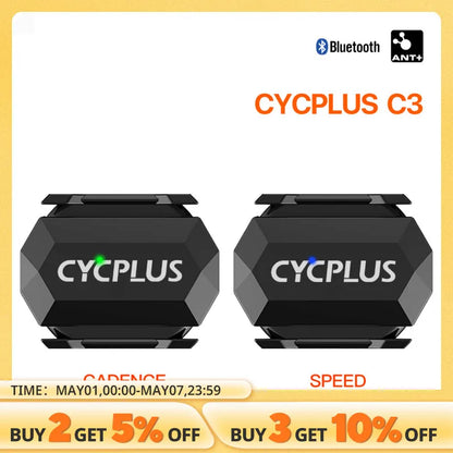 CYCPLUS Cadence Speed Dual Sensor: ANT+ & BLE 5.0 Speedometer for XOSS Strava Bike Computer