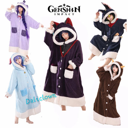 Genshin Impact Cosplay Pajama Set: Xiao, Kaeya, Yae Miko, Ganyu, Scaramouche Wanderer - Winter Sleepwear with Blanket