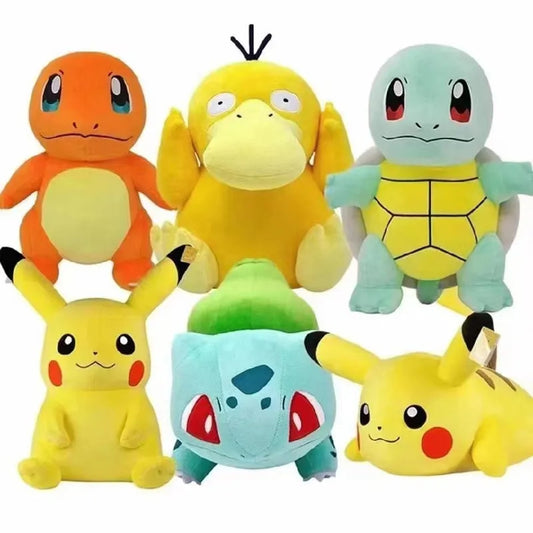 20cm Pokémon Stuffed Plush Toys - Kawaii Pikachu, Raichu, and Squirtle Anime Dolls for Kids' Birthday and Christmas Gifts