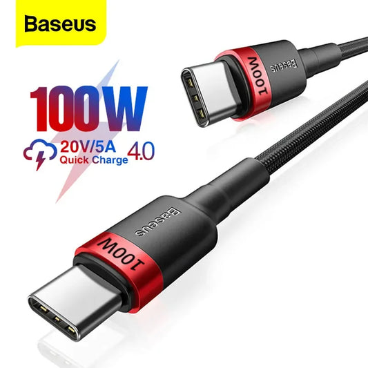 100W USB C To USB Type C Cable PD Fast Charging Charger Cord 5A USB-C USBC TypeC Cable 2m For MacBook Samsung Xiaomi POCO