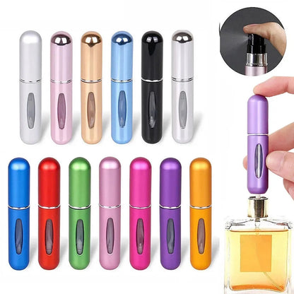 8/5ml Portable Perfume Atomizer - Mini Refillable Aluminum Spray Bottle for Cosmetics and Travel