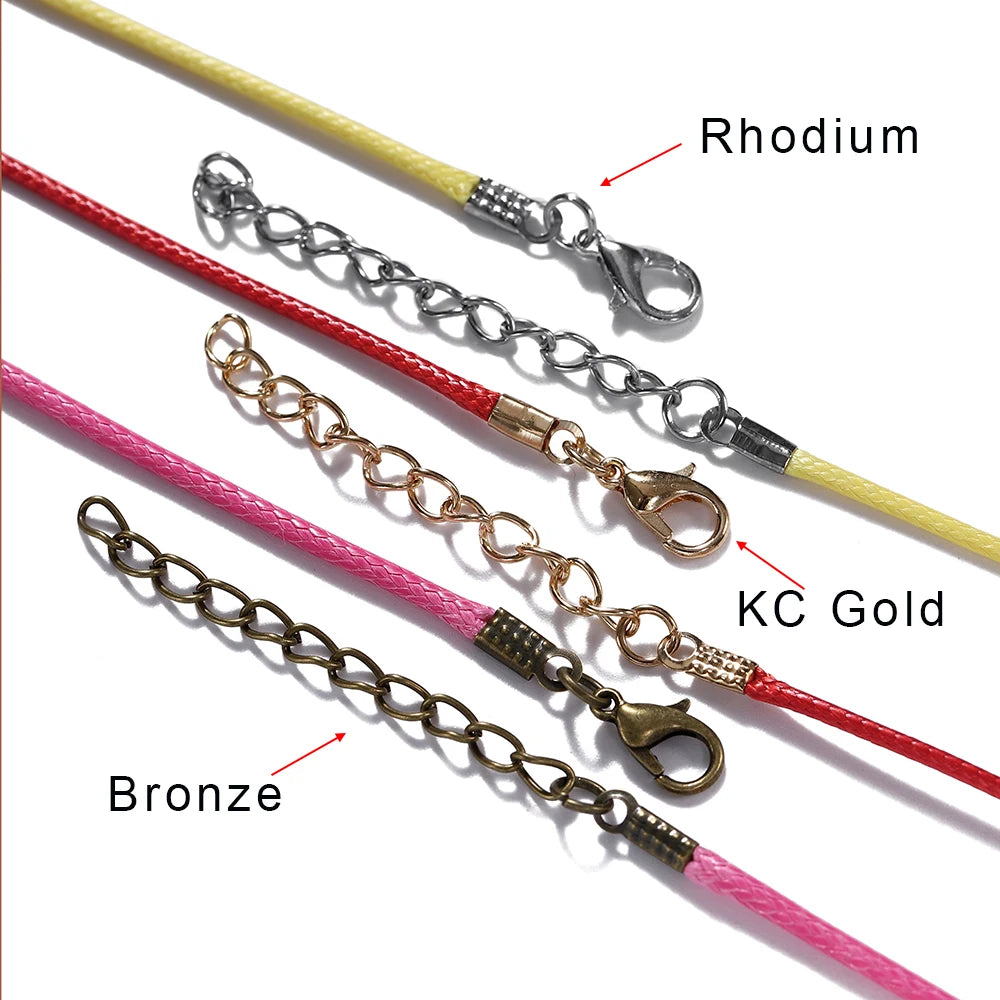 10Pcs/lot Dia 1.5/2mm Leather Cord Necklace With Clasp Adjustable Braided Rope for Jewelry Making DIY Necklace Bracelet Supplies