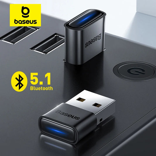 Baseus USB Bluetooth Adapter Dongle - Bluetooth 5.1 for PC/Laptop - Wireless Speaker Audio Receiver USB Transmitter